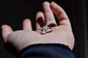Small Herkimer Diamond Engagement Ring Size 6 Avello